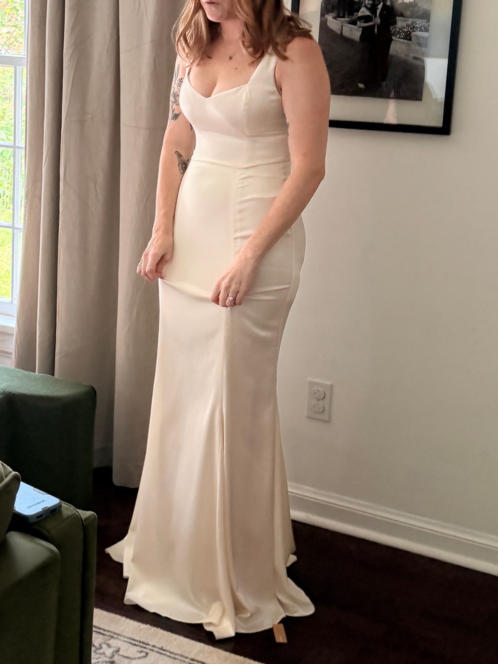 Reformation Payton Satin Dress in Fior Di Latte - new with tags - Picture 8 of 8
